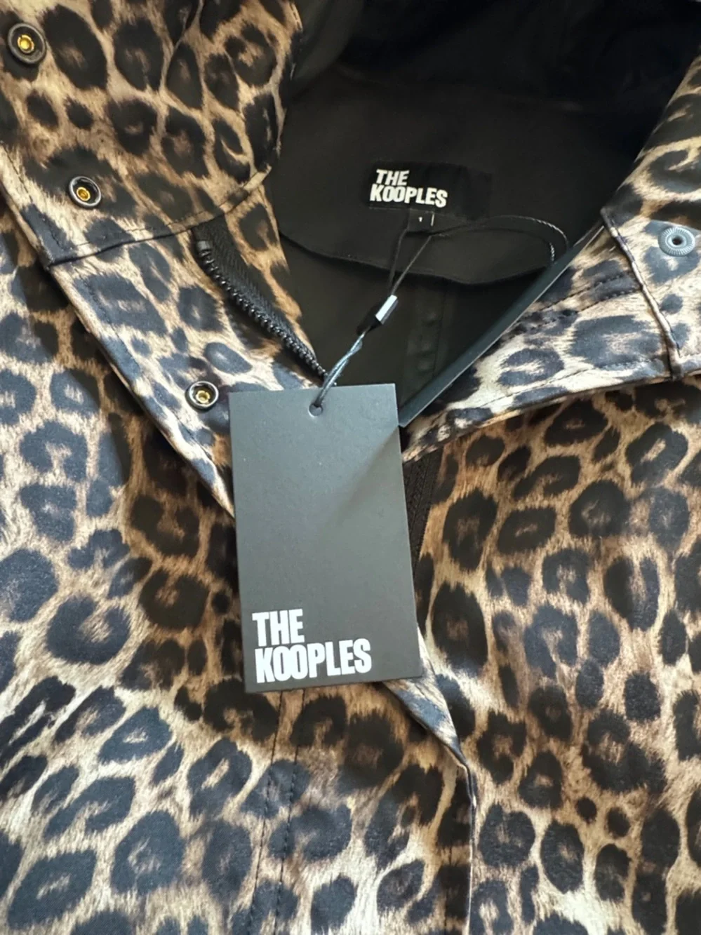 The Kooples Leopard Print Waterproof Parka Jacket Size 1 (Small) NWT